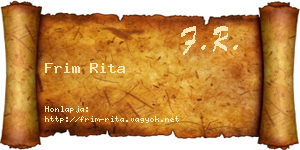 Frim Rita névjegykártya