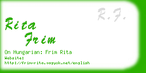 rita frim business card